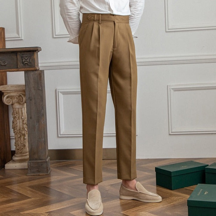 Piero | Elegante Pantalone Uomo Sartoriale Piega Gamba Dritta