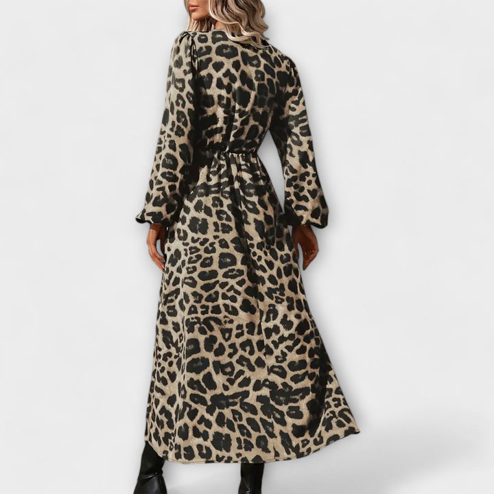 Natalie - Vestito Elegante con Stampa Leopardo