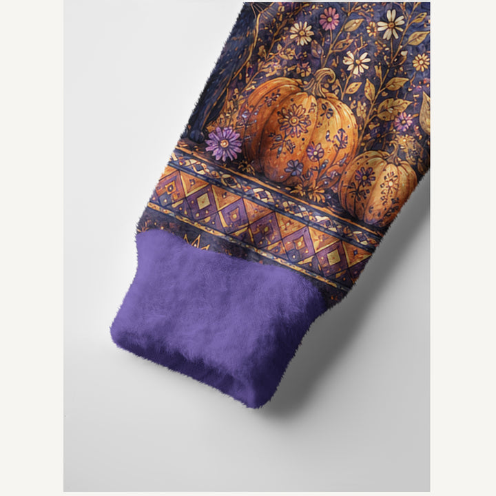 Cardigan lavorato a maglia con bottoni e motivo "Mystic Halloween Nightfall Garden"