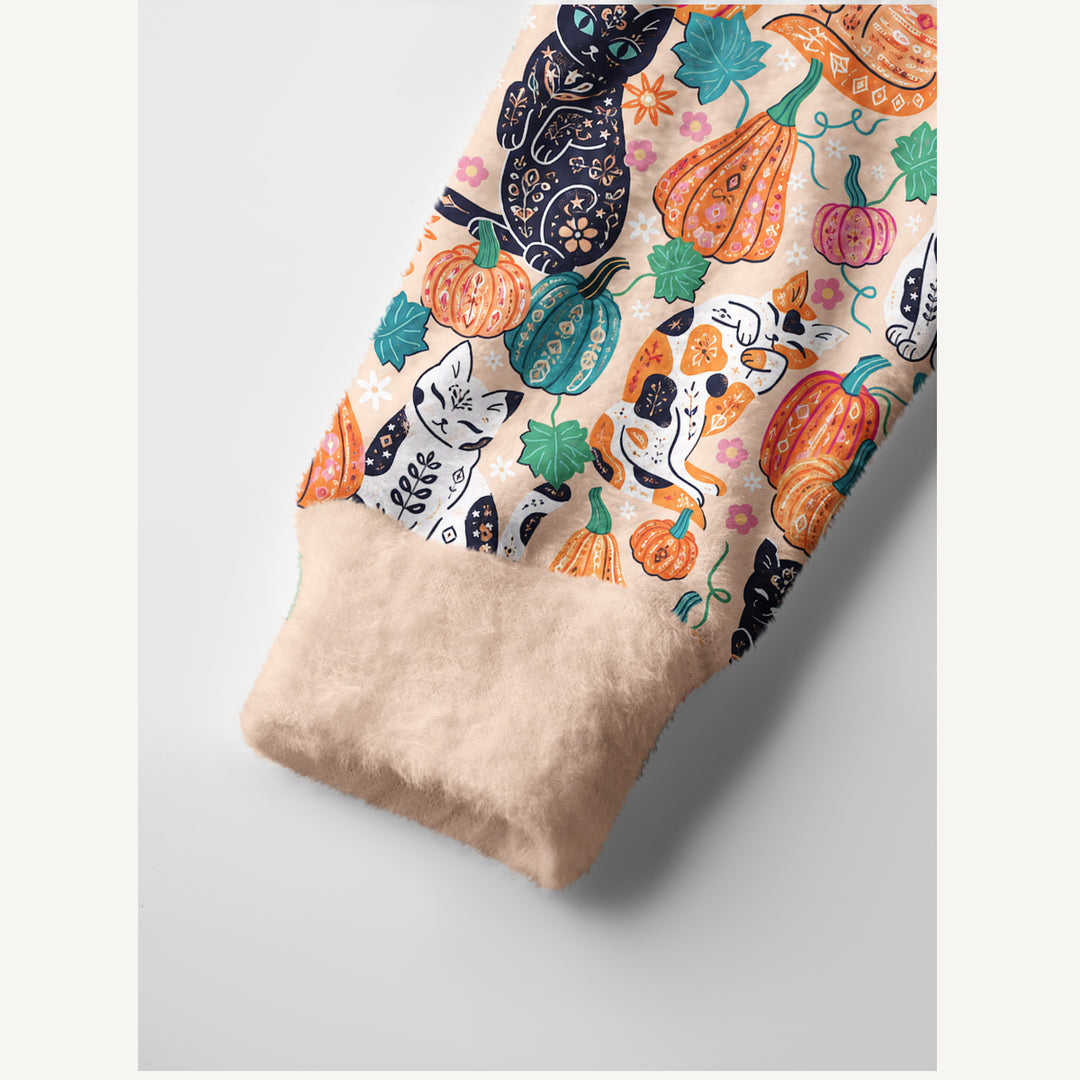Cardigan lavorato a maglia con motivi floreali «Gatto nero d&