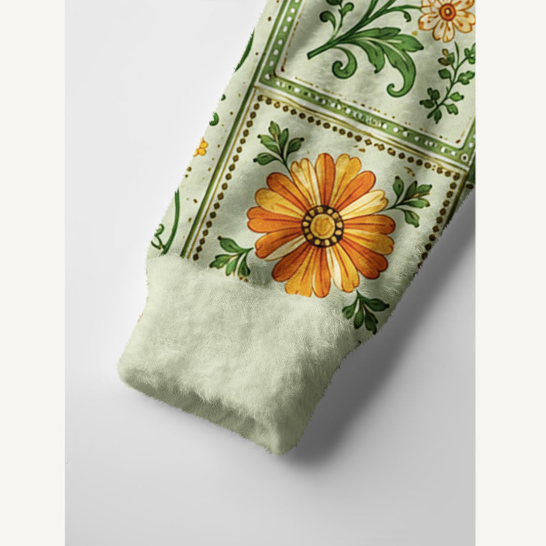 Cardigan lavorato a maglia verde salvia “Volpi della giungla”