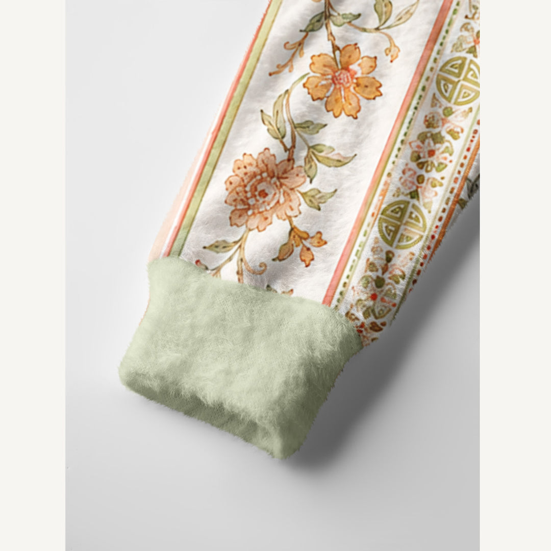 Cardigan romantico in maglia con motivo chinoiserie raffigurante delle gru
