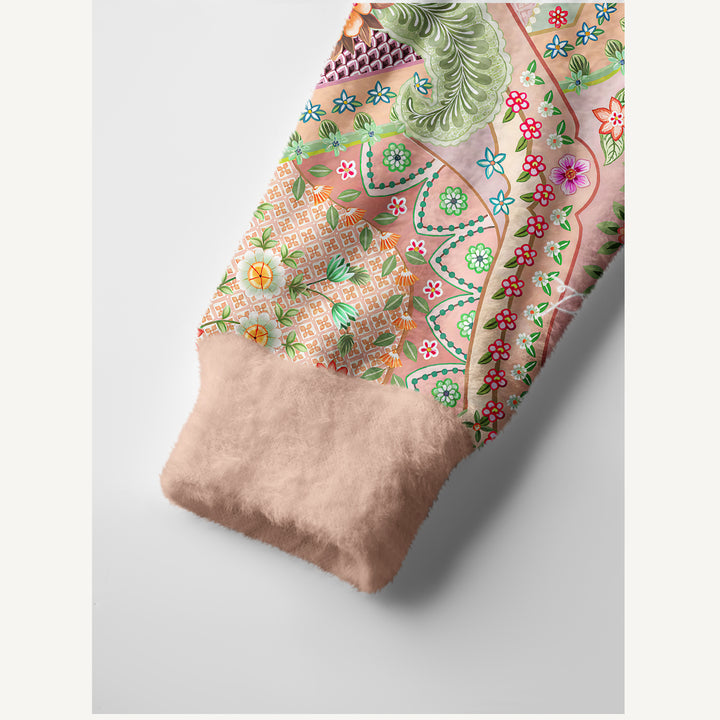 Cardigan lavorato a maglia Stampa boho botanica con motivo paisley