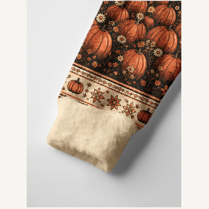 Cardigan lavorato a maglia con motivi di Halloween, zucche, scheletri e foreste