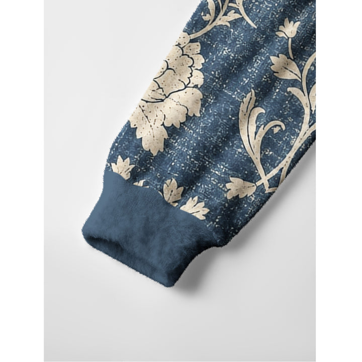 Maglione a girocollo floreale botanico dal fascino vintage