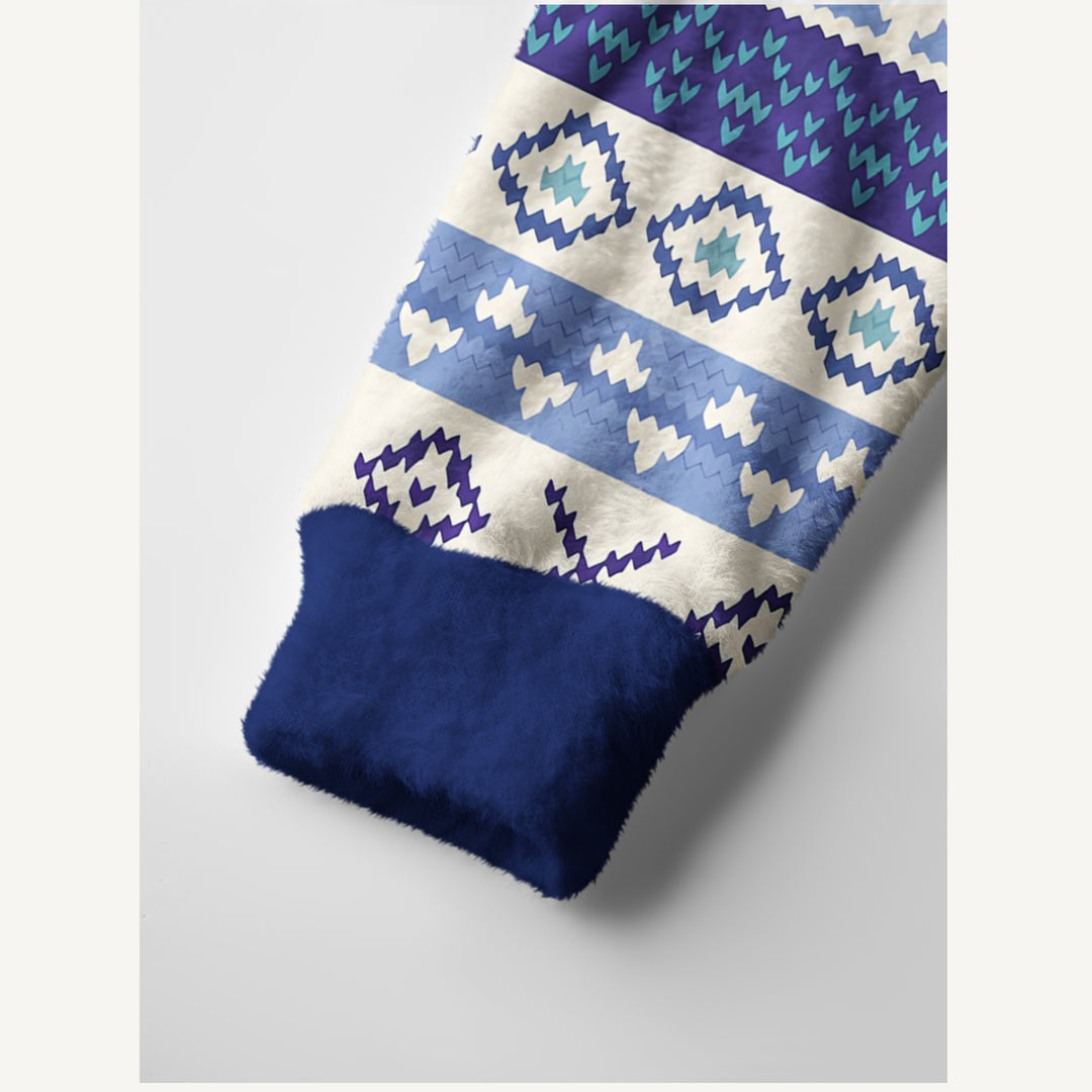 Cardigan lavorato a maglia a righe geometriche ispirate allo stile nordico
