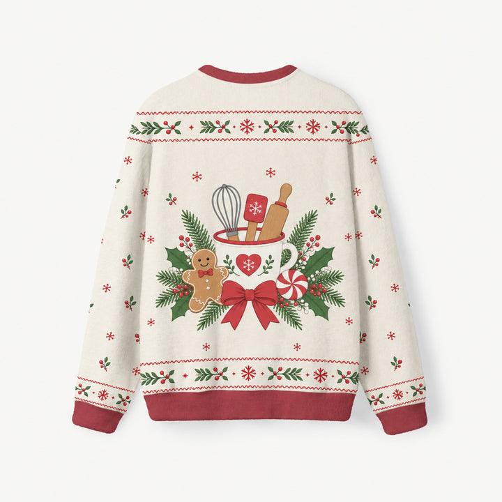 Maglione Natalizio Girocollo “Merry Christmas” a Tema Pasticceria