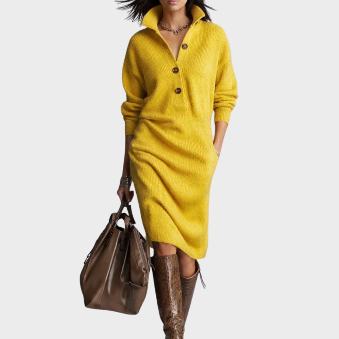 Nancy | Abito Elegante Invernale con Bottoni