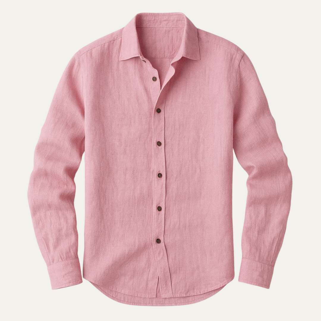 Rocco | Classica camicia vintage in lino, manica lunga