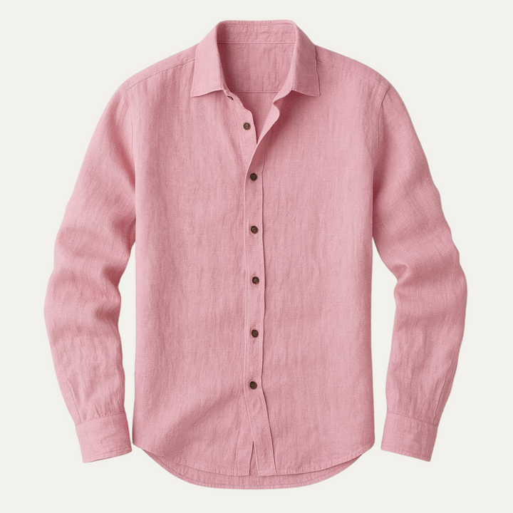 Rocco | Classica camicia vintage in lino, manica lunga