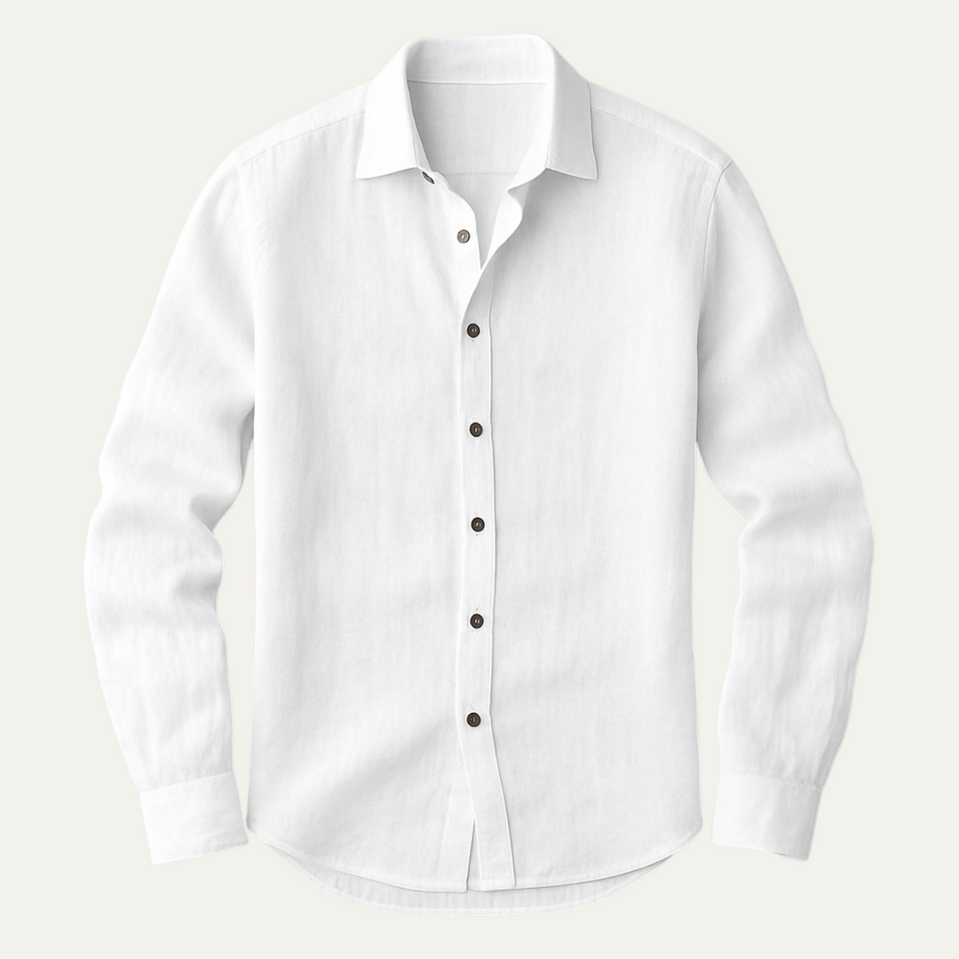 Rocco | Classica camicia vintage in lino, manica lunga