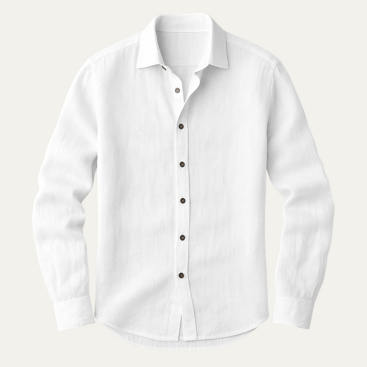 Rocco | Classica camicia vintage in lino, manica lunga