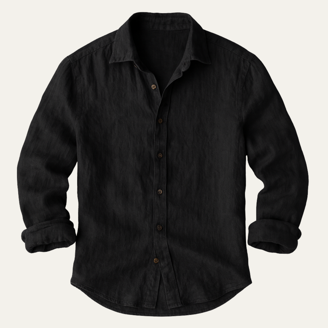Rocco | Classica camicia vintage in lino, manica lunga