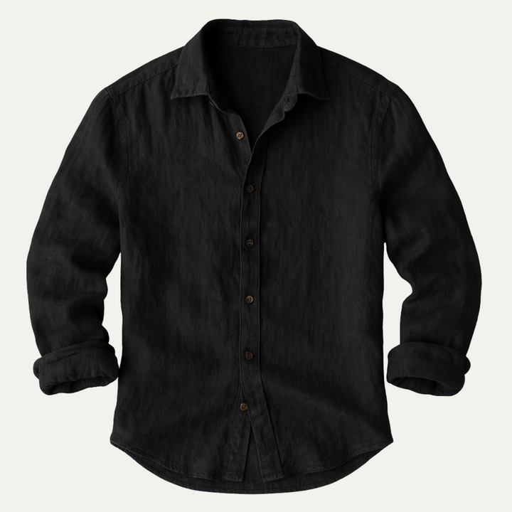 Rocco | Classica camicia vintage in lino, manica lunga