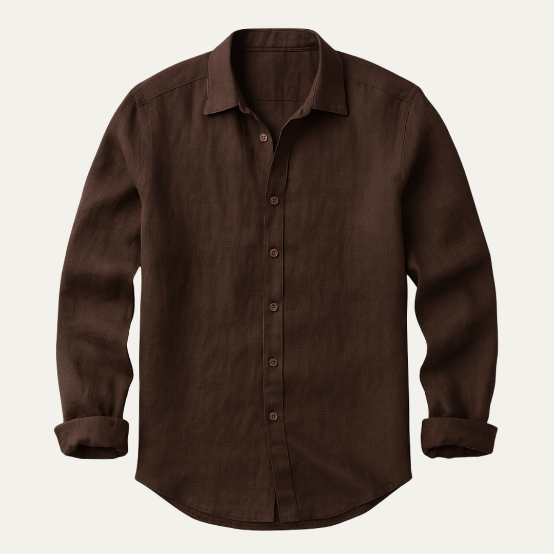 Rocco | Classica camicia vintage in lino, manica lunga