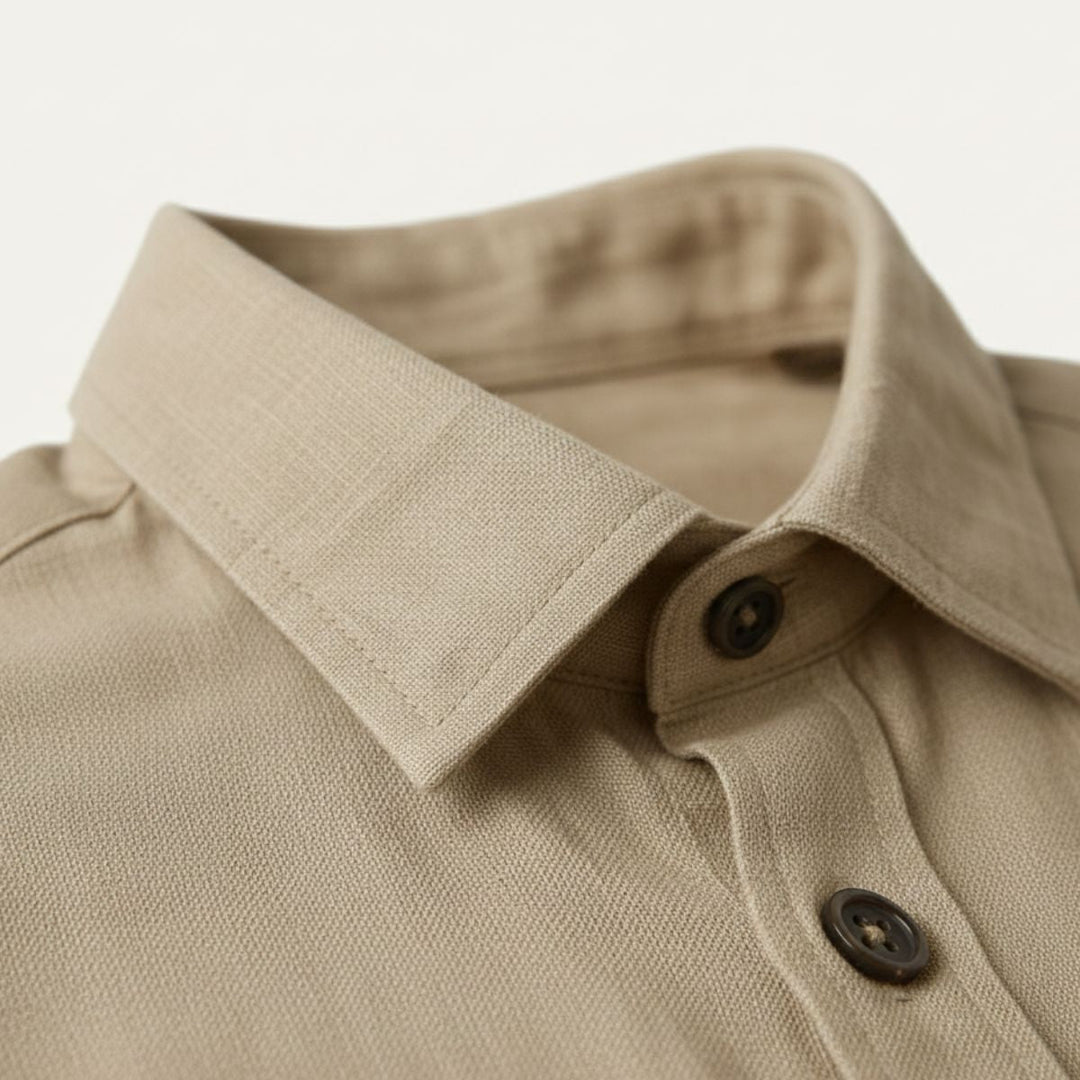 Rocco | Classica camicia vintage in lino, manica lunga
