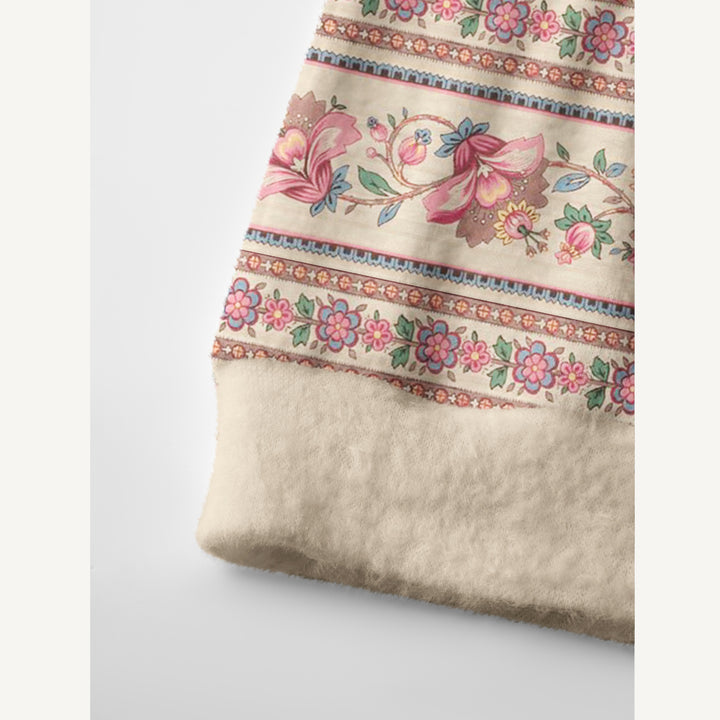 Cardigan lavorato a maglia con motivo vintage a righe e fiori