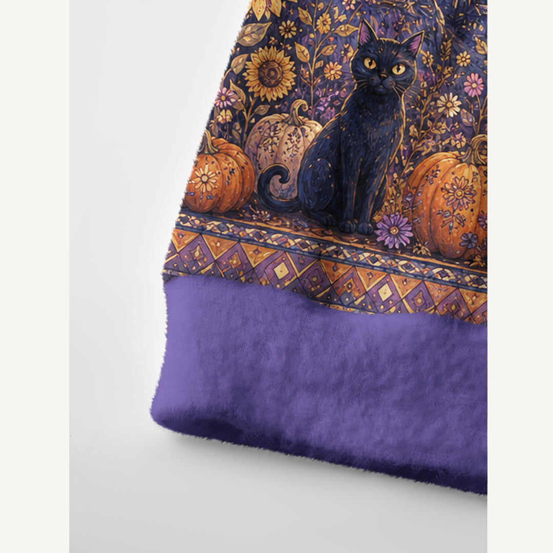 Cardigan lavorato a maglia con bottoni e motivo "Mystic Halloween Nightfall Garden"