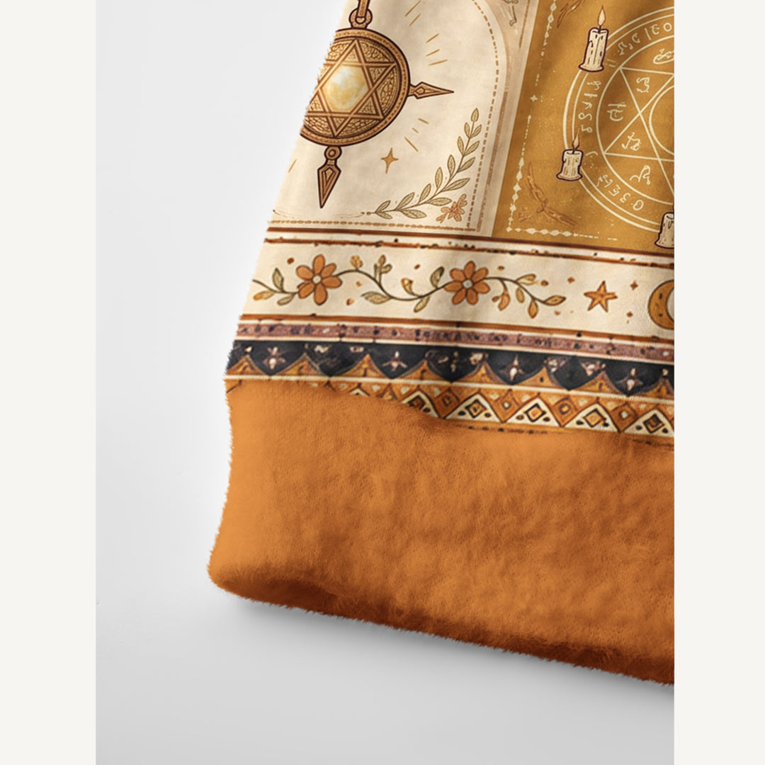 Cardigan lavorato a maglia in patchwork con motivi ispirati al mitico villaggio di Halloween