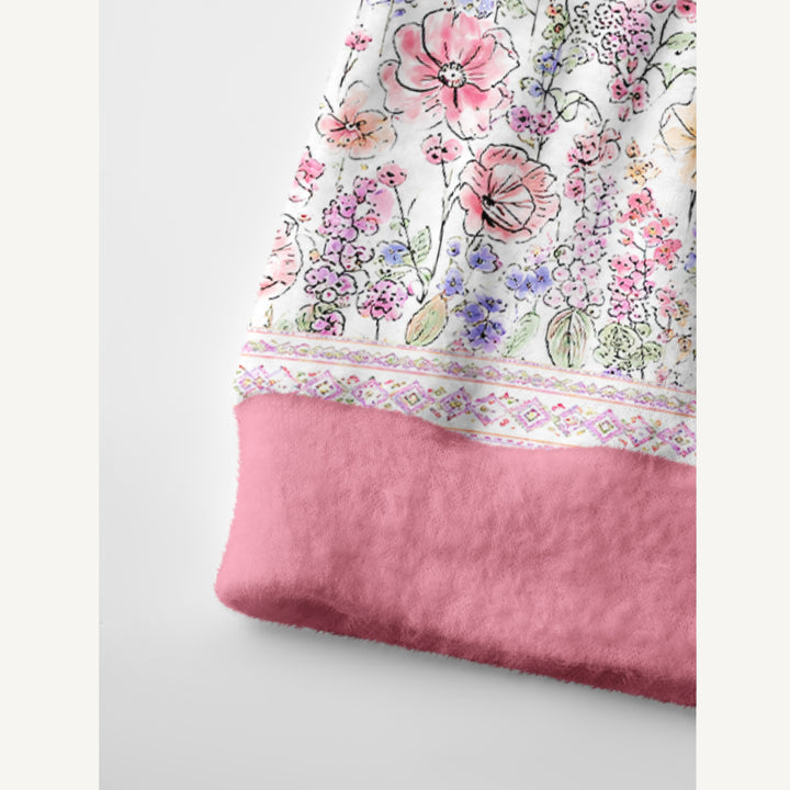 Cardigan lavorato a maglia con motivo a fiori selvatici