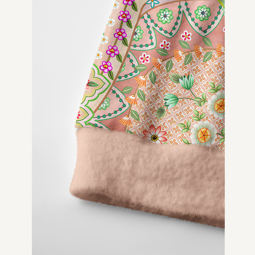 Cardigan lavorato a maglia Stampa boho botanica con motivo paisley
