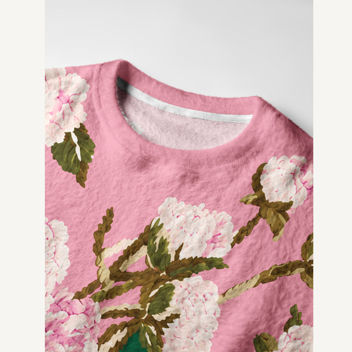 Maglione a girocollo con effetto color block