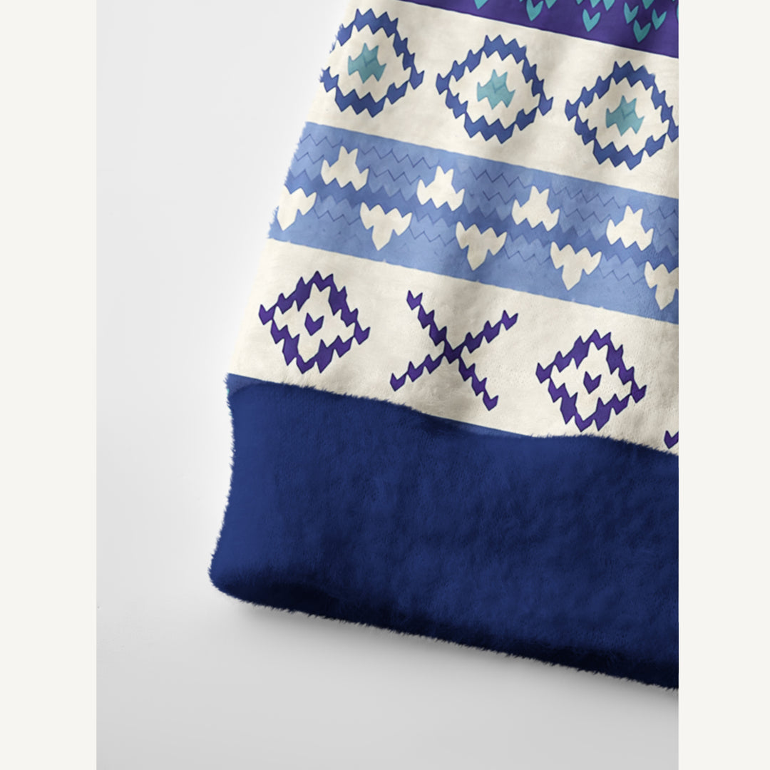 Cardigan lavorato a maglia a righe geometriche ispirate allo stile nordico