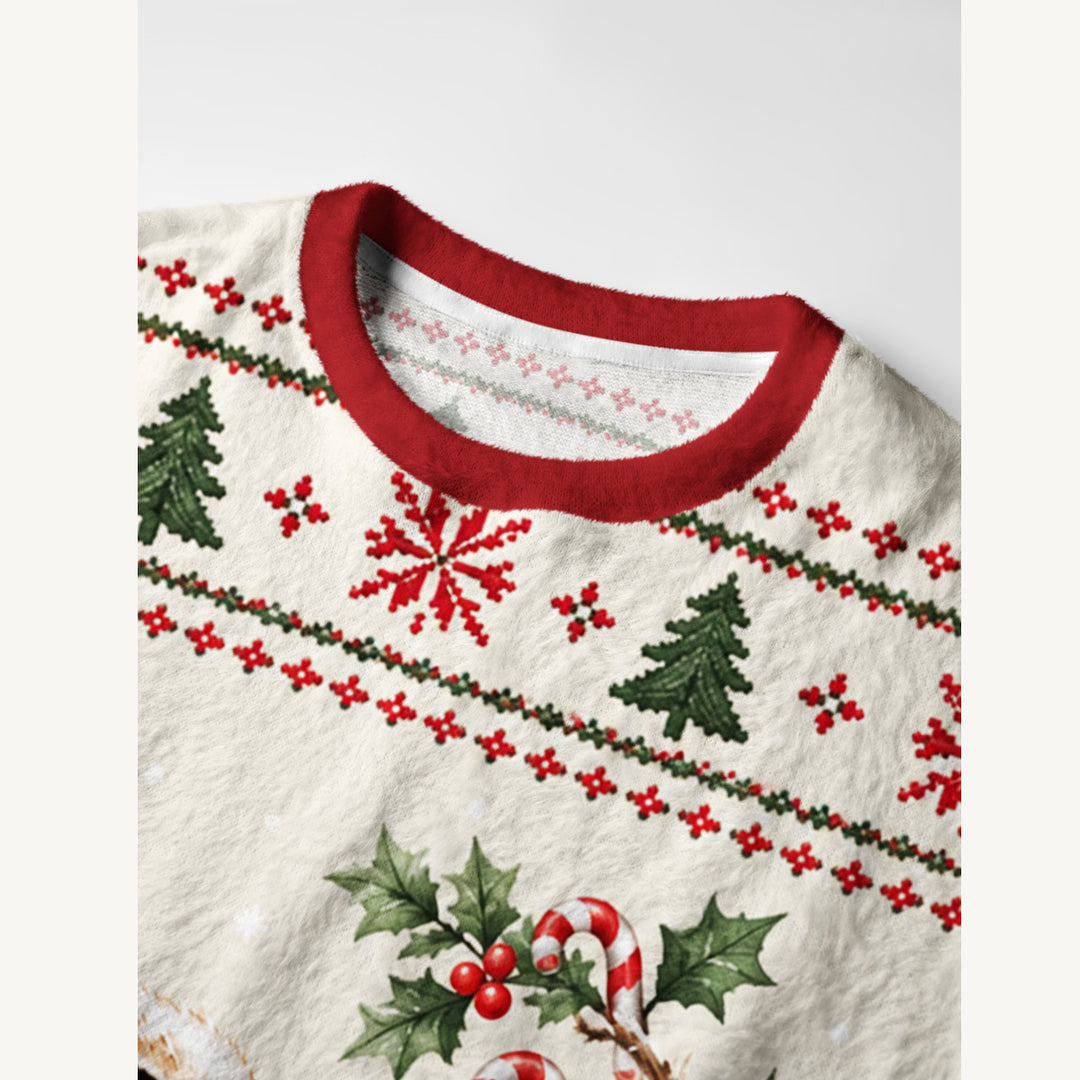 Maglione Natalizio Girocollo con Coniglietto