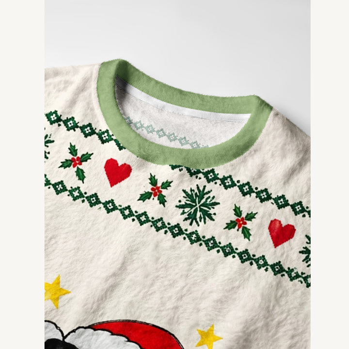 Maglione Natalizio Girocollo “Merry Christmas” con Dalmata