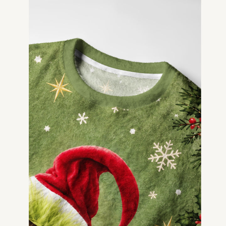 Maglione Natalizio Girocollo con Gatto Birichino
