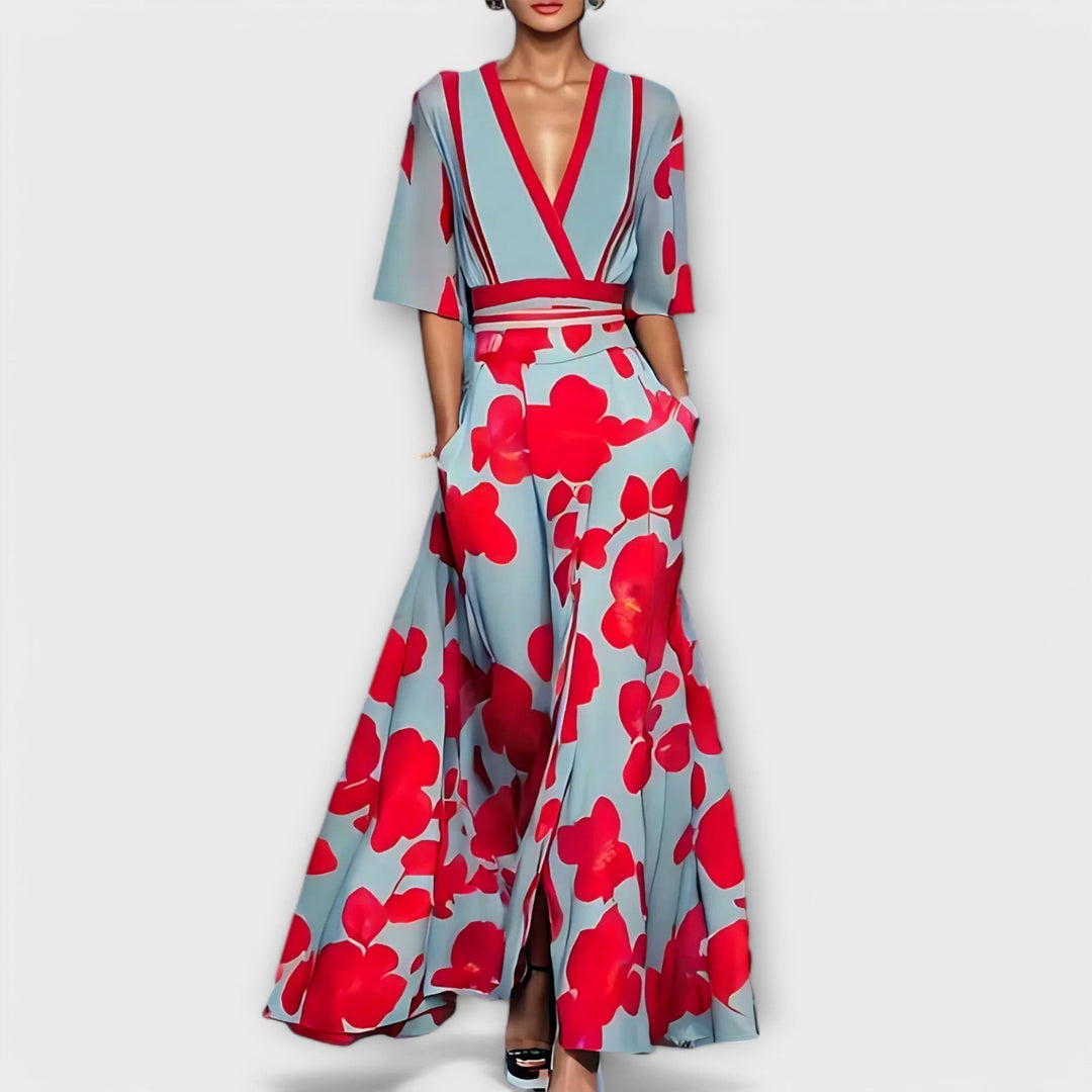 Elise - Un elegante vestito floreale aderente
