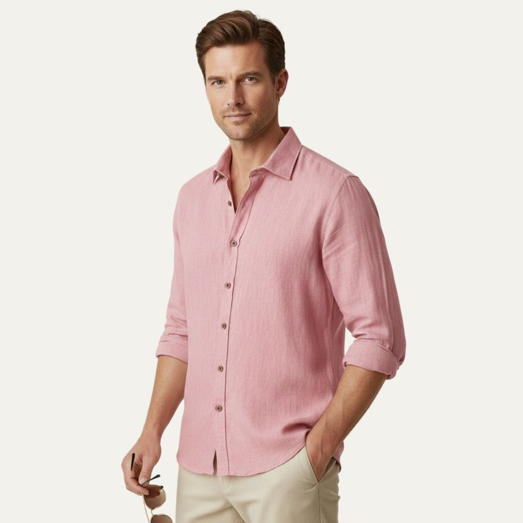 Rocco | Classica camicia vintage in lino, manica lunga