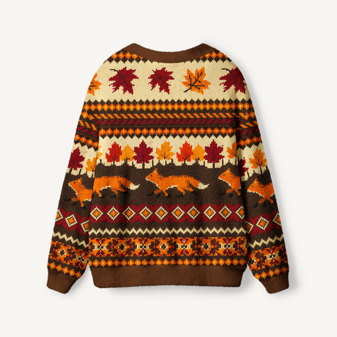 Cardigan lavorato a maglia Fox Woodland Autunno