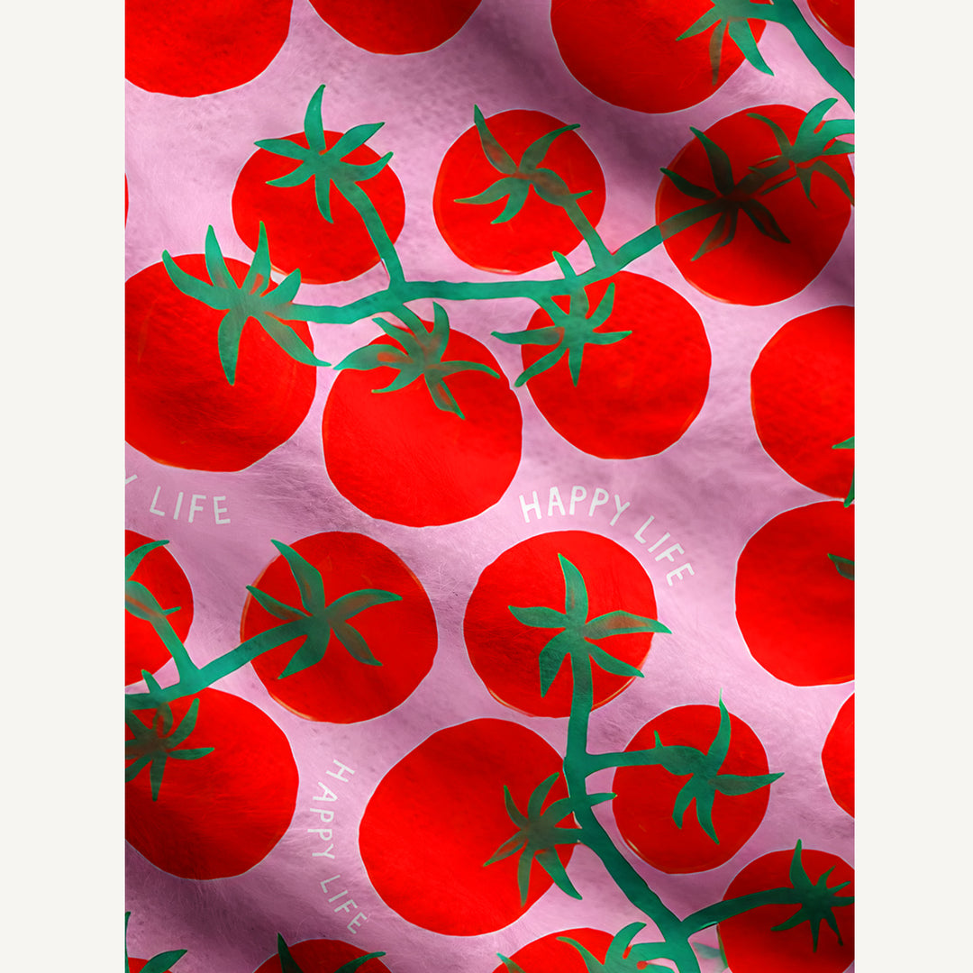 Cardigan lavorato a maglia con pomodori e motivi ispirati all’orto