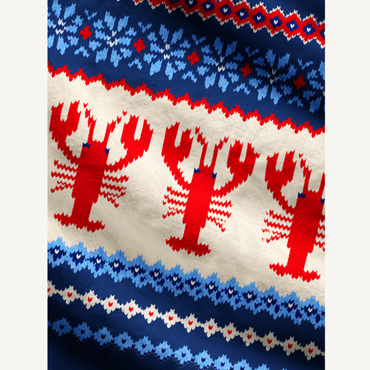 Cardigan lavorato a maglia con stampa Fair Isle e aragoste