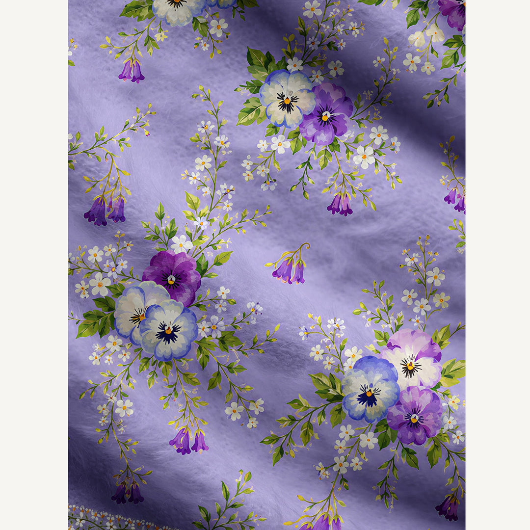 Cardigan lavorato a maglia Mazzo di viole del pensiero viola e composizioni floreali