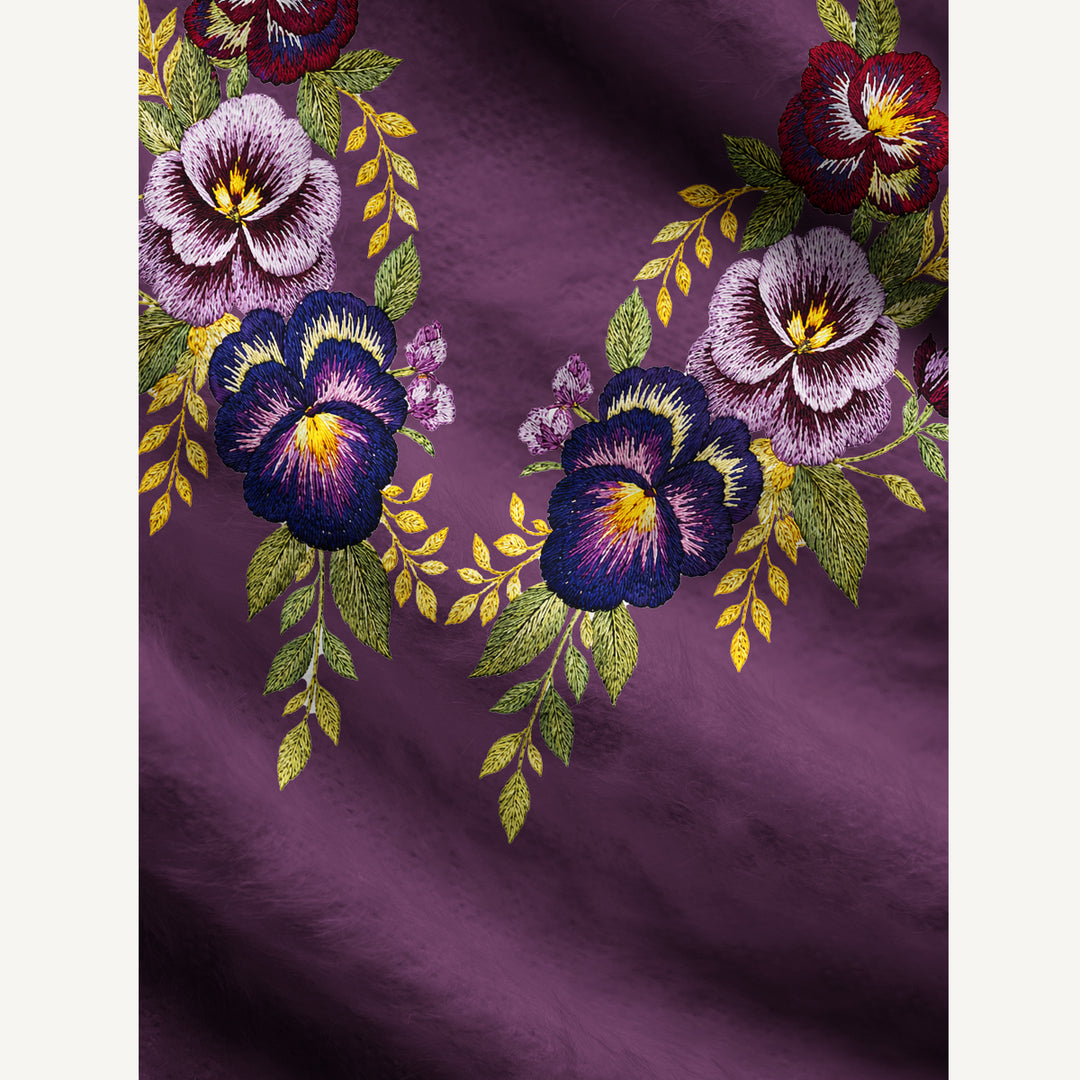 Cardigan lavorato a maglia Bouquet floreale vintage con viole del pensiero