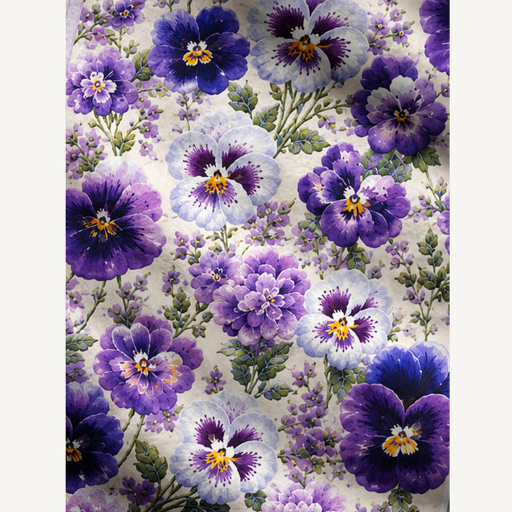 Cardigan lavorato a maglia Stampa floreale a viole del pensiero viola su tutta la superficie