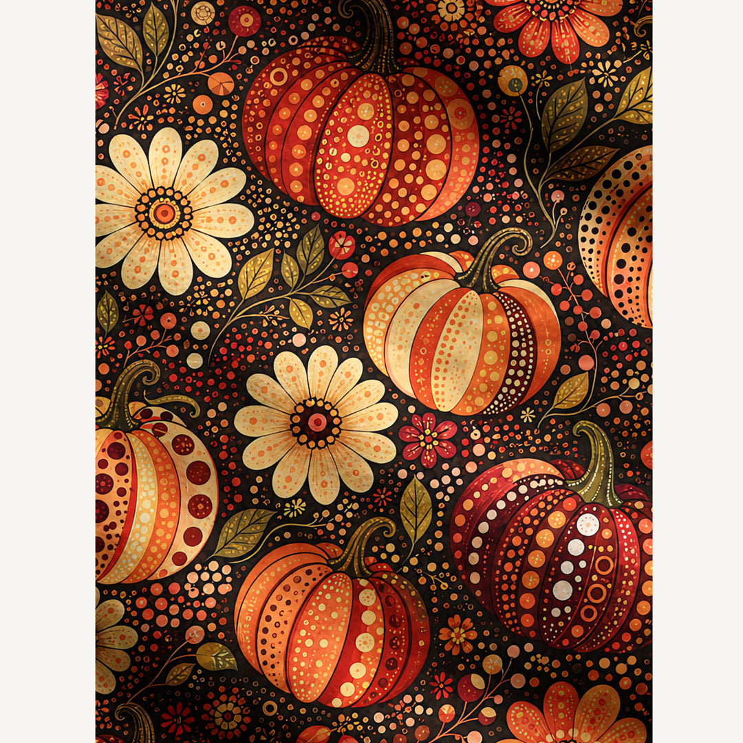 Maglione a girocollo con motivo a pois e zucche