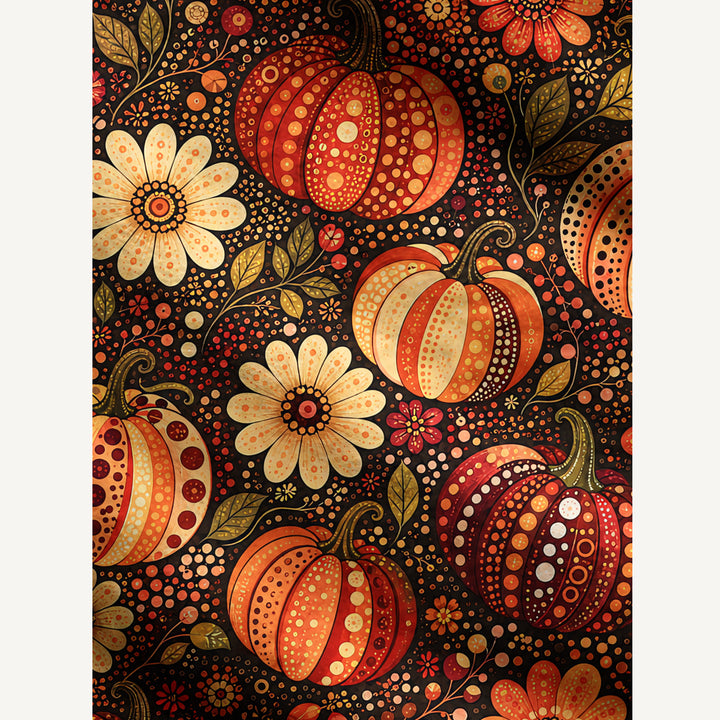 Maglione a girocollo con motivo a pois e zucche