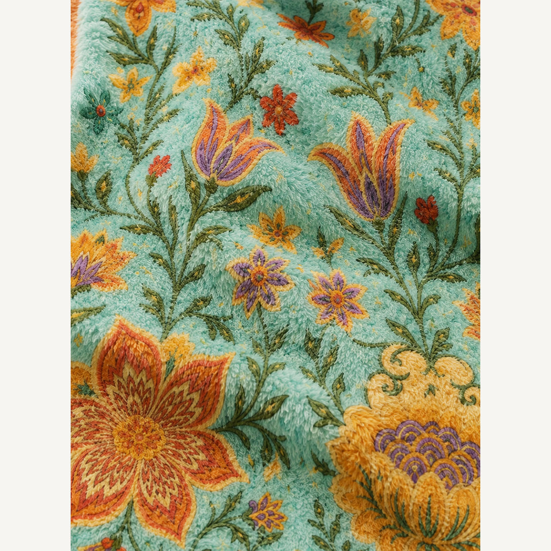 Cardigan vintage con bottoni e motivo floreale da giardino
