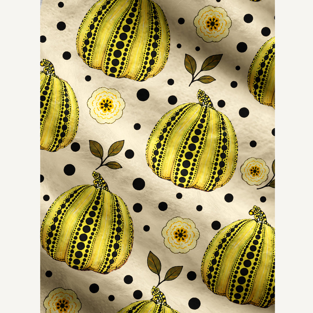 Cardigan lavorato a maglia Fiorale con zucche a pois gialli
