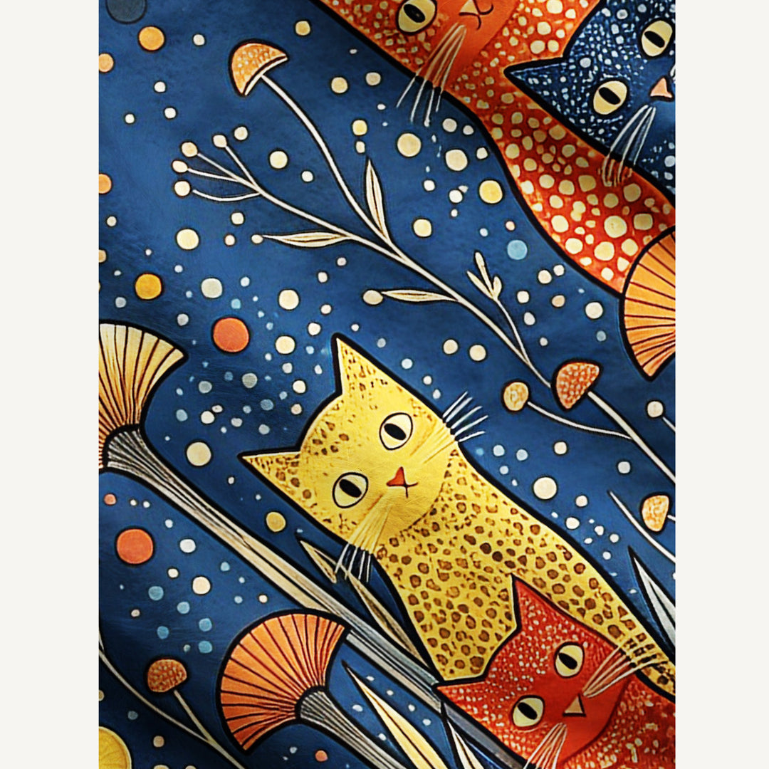 Cardigan lavorato a maglia Gatti macchiettati al chiaro di luna