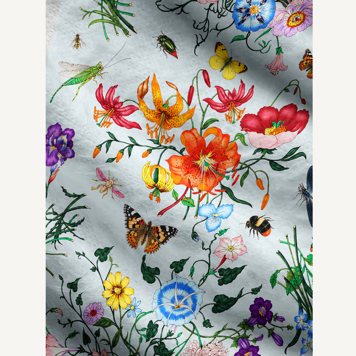 Cardigan lavorato a maglia Giardino botanico di fiori selvatici e insetti