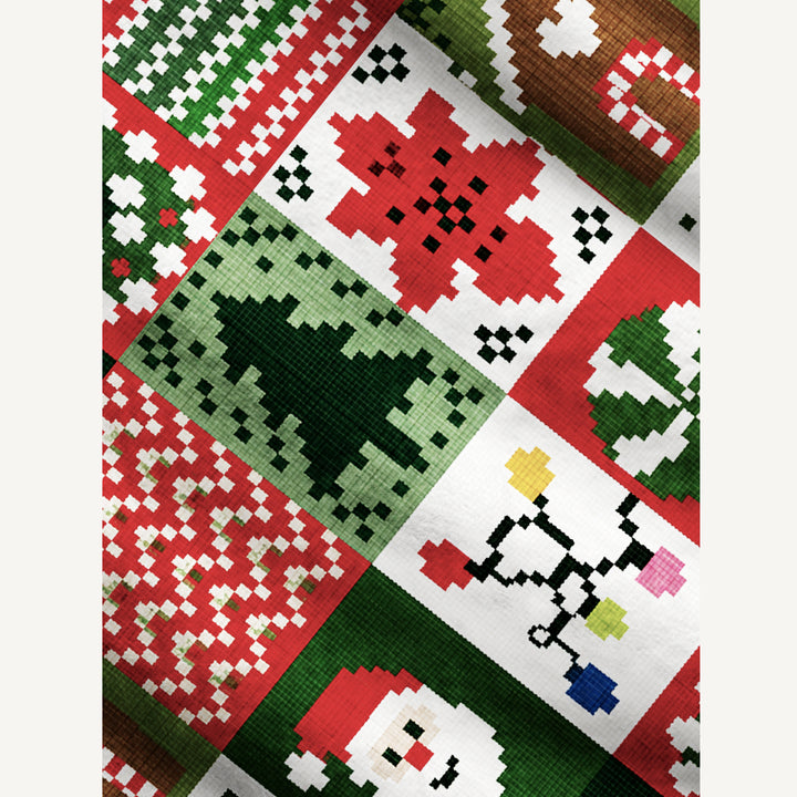 Cardigan lavorato a maglia Natalizi con Fantasia Patchwork