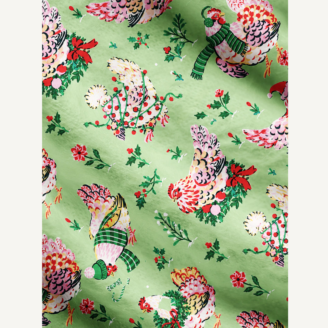 Cardigan lavorato a maglia Natalizi per Galline con Fantasia Festiva a Tema Giardino