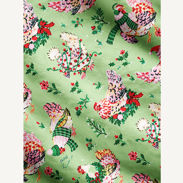 Cardigan lavorato a maglia Natalizi per Galline con Fantasia Festiva a Tema Giardino