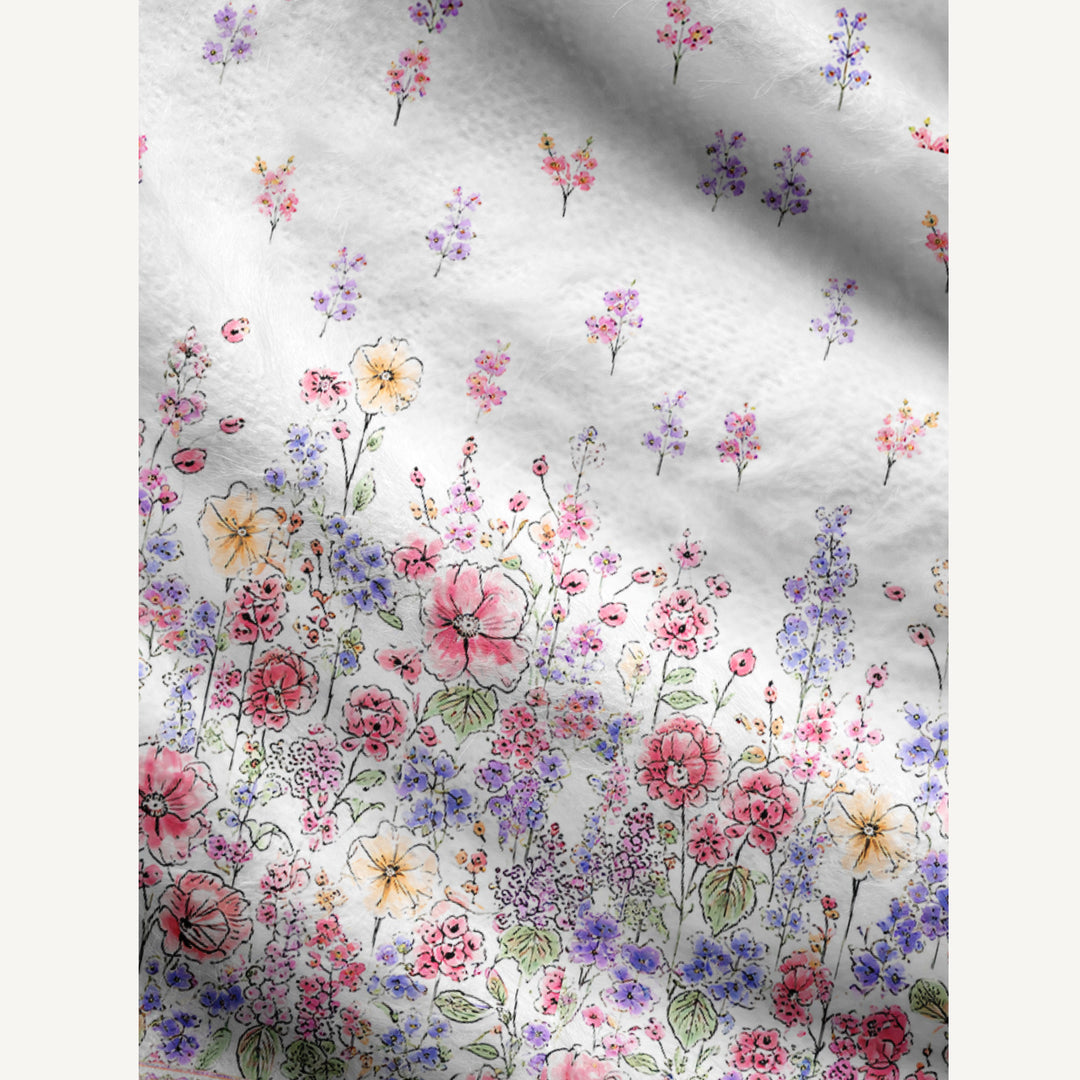 Cardigan lavorato a maglia con motivo a fiori selvatici