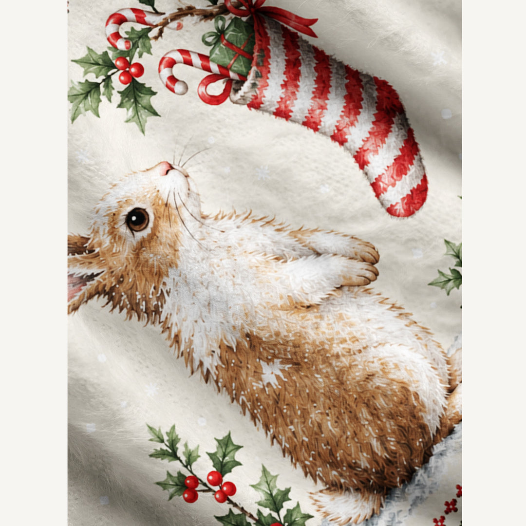Maglione Natalizio Girocollo con Coniglietto