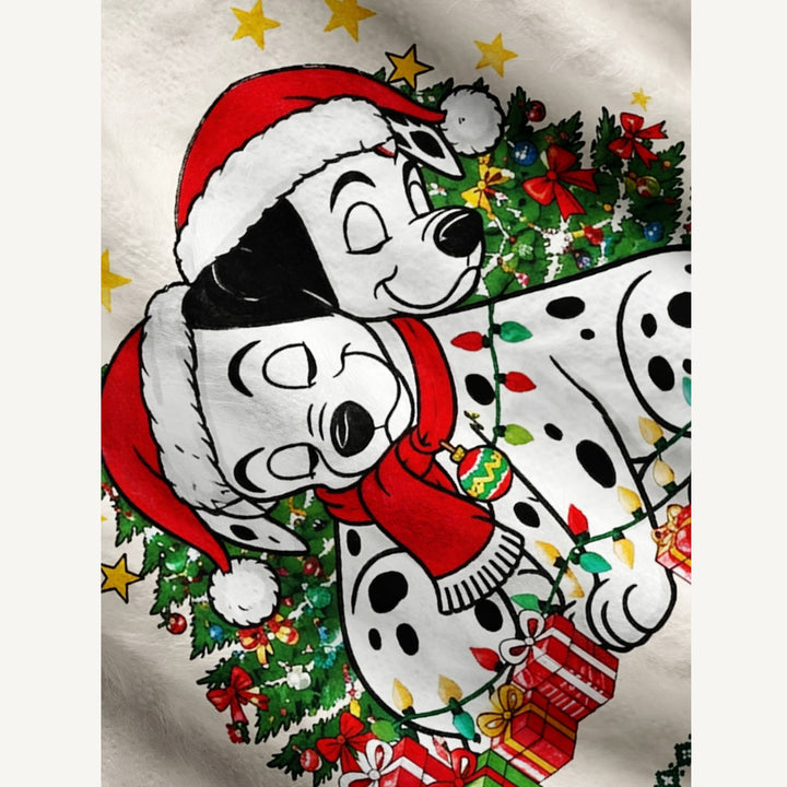 Maglione Natalizio Girocollo “Merry Christmas” con Dalmata